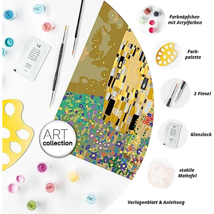 Ravensburger CreArt - Malen nach Zahlen 23648 ART Collection: The Kiss (Klimt) ab 14 Jahren – Bild 5