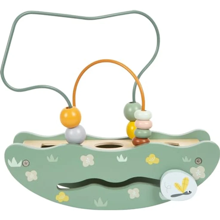 Small Foot Motorikschleife mit Wippe „Safari“, Holzspielzeug ab 12 Monaten, Tiger, Zebra und Löwe, Motorikschleifen und -würfel – Bild 4