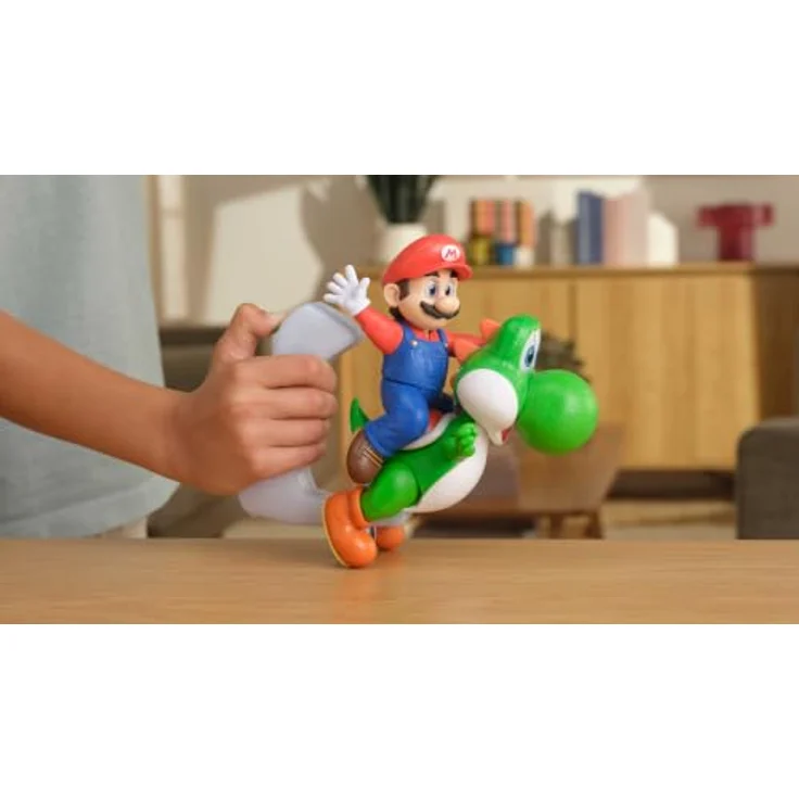 Jakks Pacific Super Mario Galaxy Movie Figur Mario reitet Yoshi, 20 cm Kunststoff, dynamische Flugpose, mehrfarbig, ab 3 Jahren – Bild 3