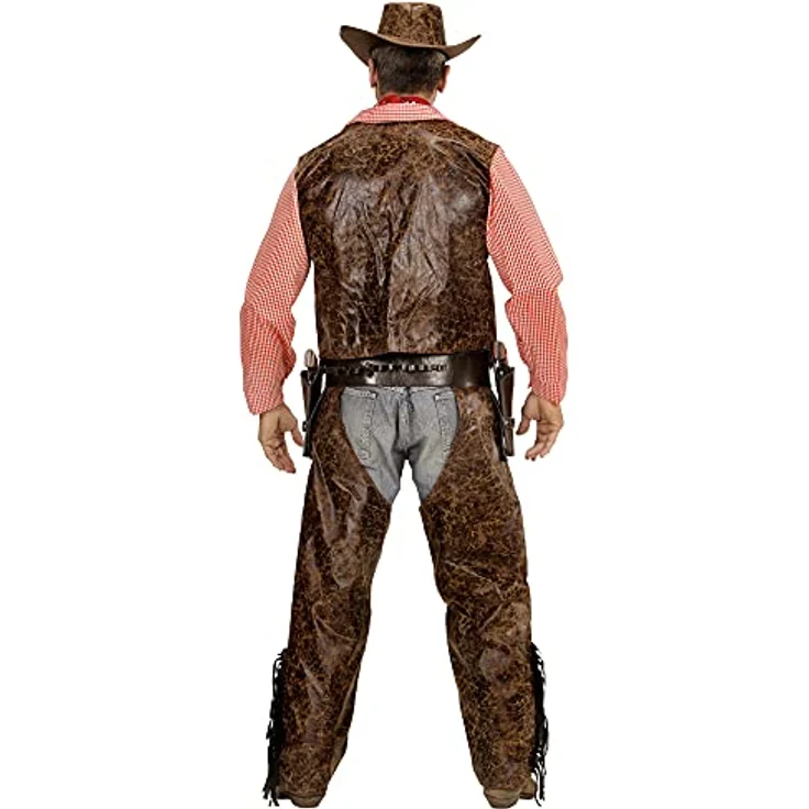 W WIDMANN MILANO Party Fashion - Cowboy Kostüm, Wilder Westen, Größe L, mit Shirt, Weste, Chaps und Hut – Bild 3