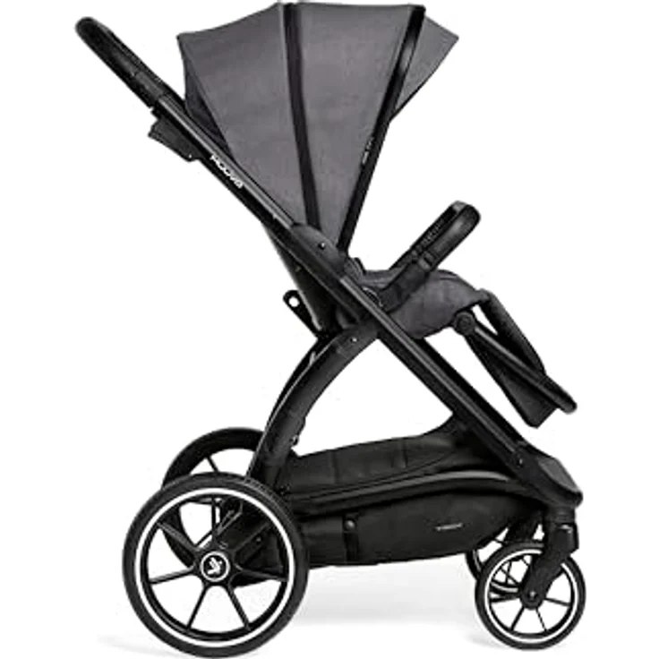 Muuvo Trick 2in1 Kombi Kinderwagen SET, flach zusammenklappbar mit 3D-Airflow-Belüftung, integriertes Moskitonetz, Sonnenschutz, Iron Graphite – Bild 2