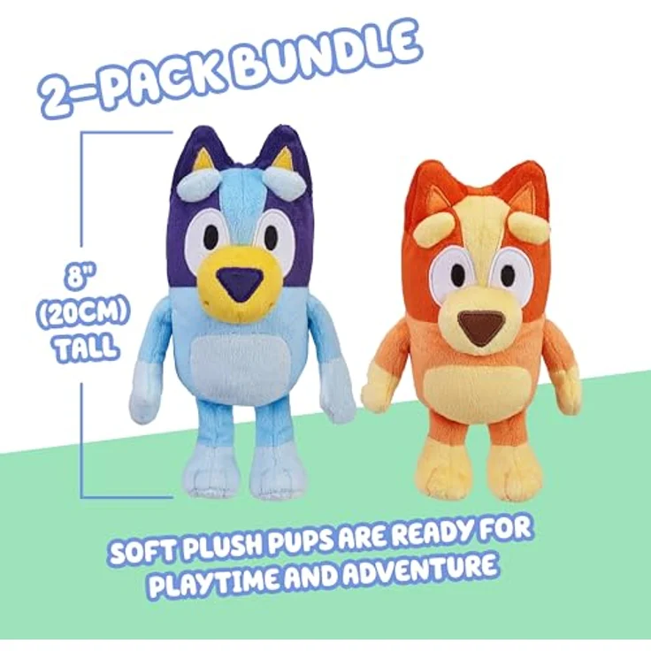BlueY Bluey & Bingo 2 Stück Plüsch Figuren, 20 cm Sammlerstücke aus hochwertigem weichen Stoff – Bild 3