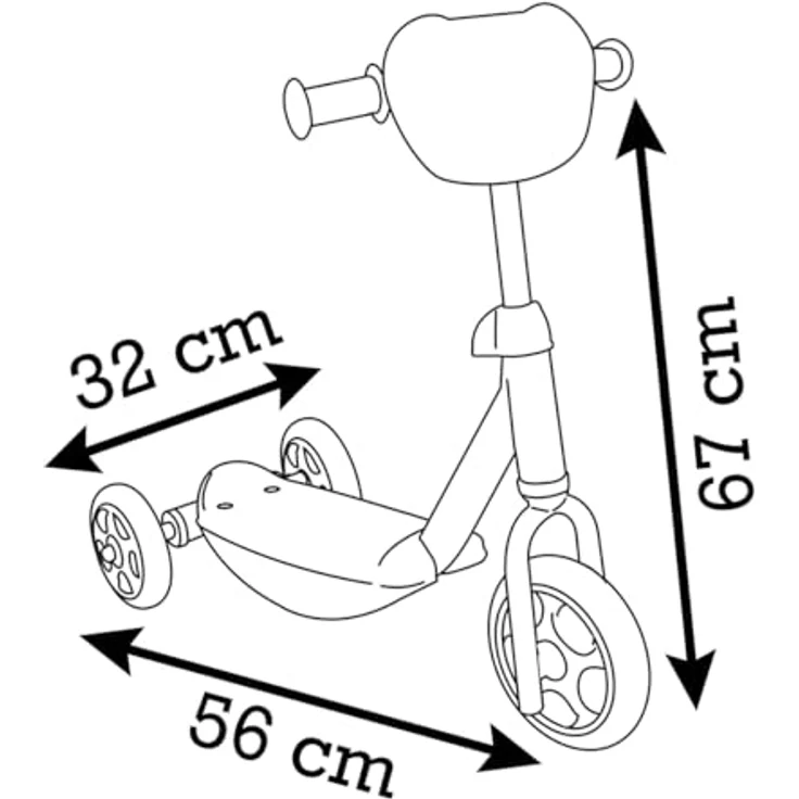 Smoby Stitch 3-rad-scooter One Size, Leicht zu fahrender Roller im Disney Stitch Design, höhenverstellbarer Lenker, stabiler Metallrahmen – Bild 3