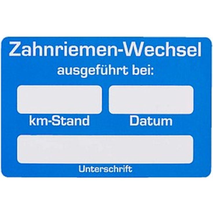 EICHNER Aufkleber Zahnriemen-Wechsel, selbstklebend, blau/weiß, 250 Stück