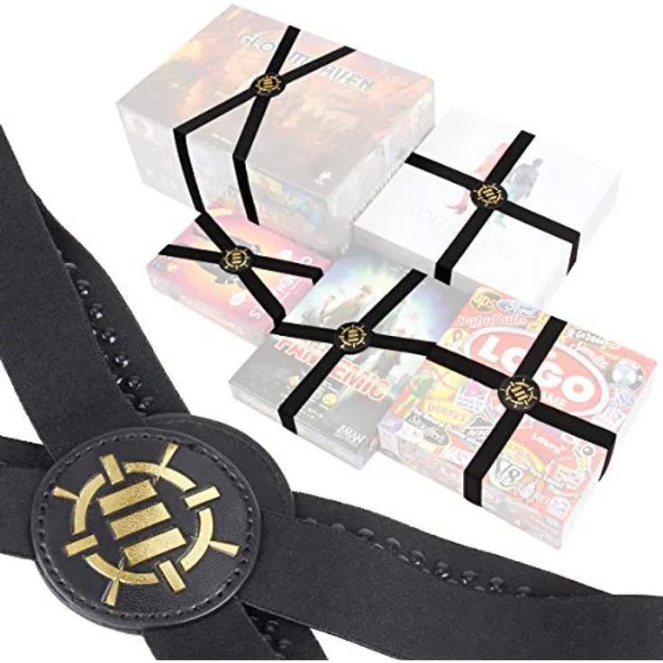 ENHANCE Brettspielbänder, Elastische Boxbänder mit Strukturiertem Griff, 5er-Set für Brettspielboxen, Tabletop-Spiele und Kartenspiele, Schwarz