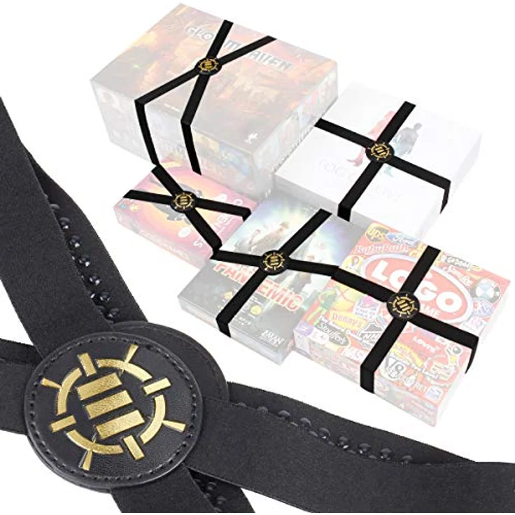ENHANCE Brettspielbänder, Elastische Boxbänder mit Strukturiertem Griff, 5er-Set für Brettspielboxen, Tabletop-Spiele und Kartenspiele, Schwarz – Bild 1