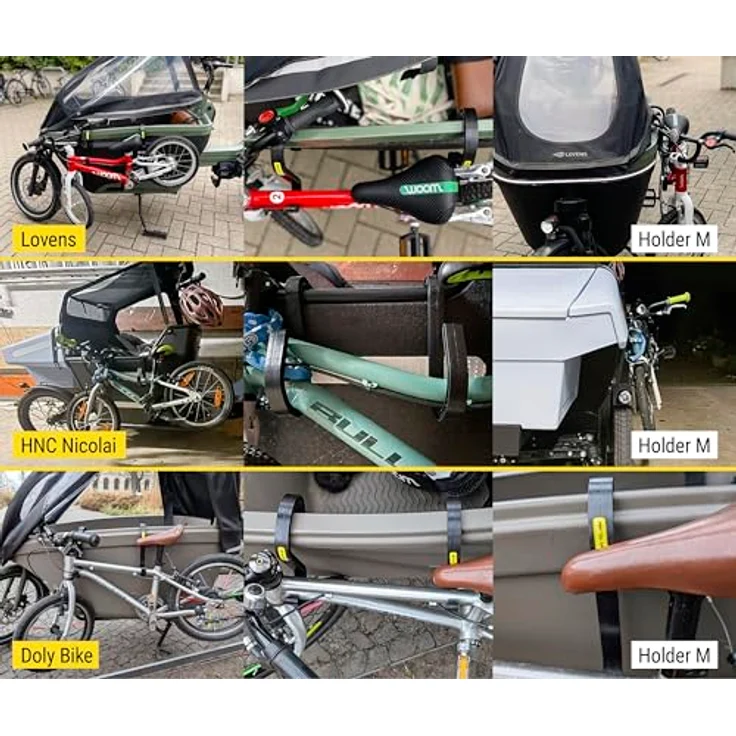 Frank Paperman Bike Holder M 2.0 – 2x Halterung für Kinderfahrrad & Laufrad am Lastenrad, robust und werkzeugfreie Montage für Kistenwandstärken bis 67 mm – Bild 11