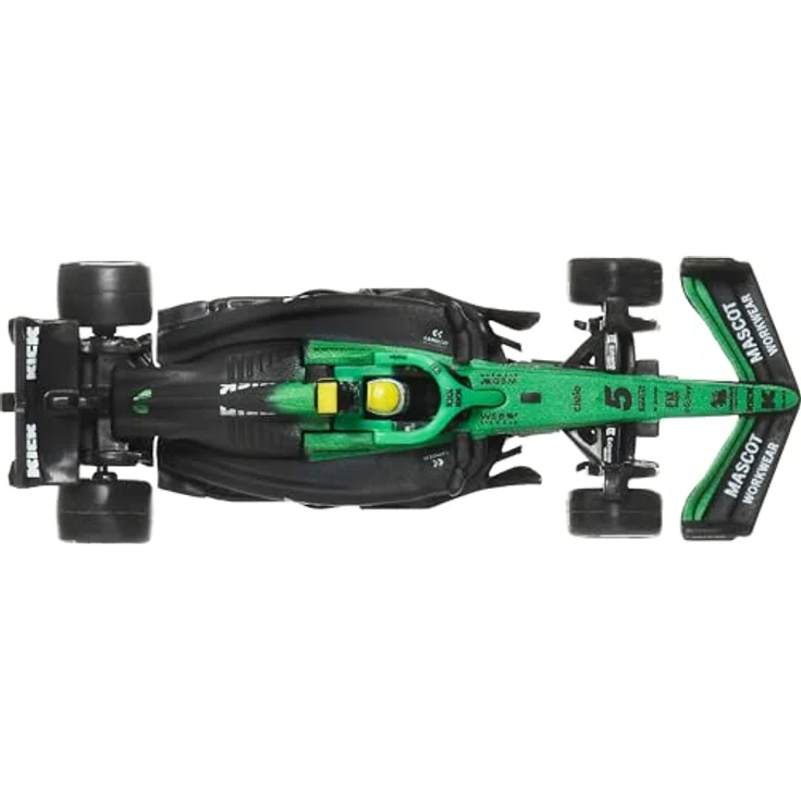 Hot Wheels Premium Spielzeugauto Formula 1 Stake F1 Team Kick Sauber, Modellfahrzeug im Maßstab 1:64 mit Metallkarosserie und Real Riders-Reifen, 2024er Lackierung – Bild 5