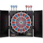 Karella Dartautomat CB-25, Tunierausführung, elektronische Dartscheibe mit 29 Spielen und 90 Varianten, inkl. 6 Softdarts
