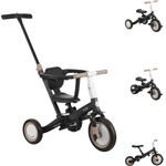 Kikkaboo Dreirad Flip 5 in 1, Stahlrahmen, rutschfeste Griffe, verstellbar, Mehrfarbig