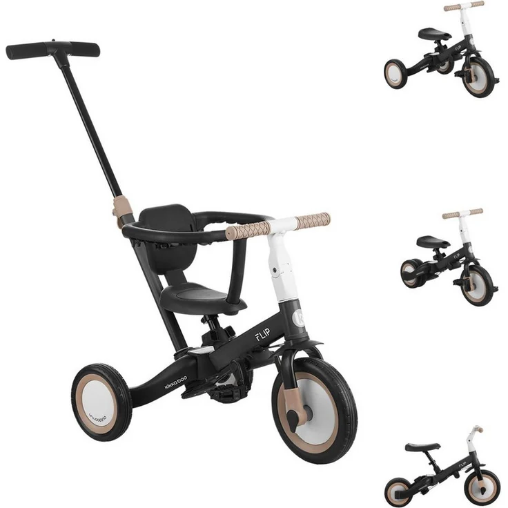 Kikkaboo Dreirad Flip 5 in 1, Stahlrahmen, rutschfeste Griffe, verstellbar, Mehrfarbig – Bild 1