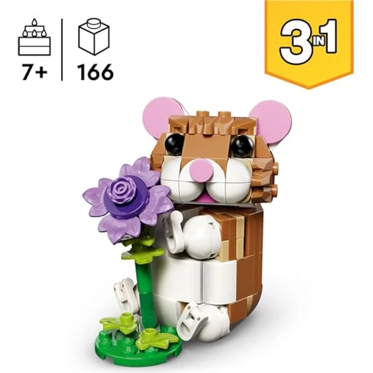 LEGO Creator 3-in-1-Set Niedlicher Hamster, Kinderspielzeug mit 3 Bauoptionen in Mint, Konstruktionsspielzeug für Jungen und Mädchen - 31376 – Bild 2