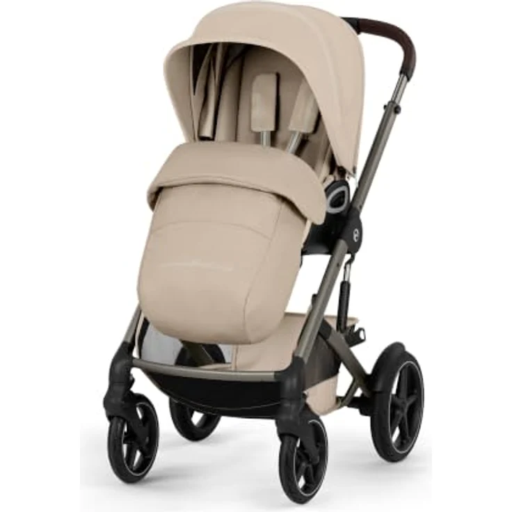 Cybex Talos S Lux Kinderwagen mit faltbarer Babywanne, 0-22 kg, Farbe: Almond Beige – Bild 2