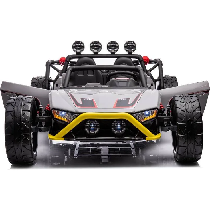 ES-TOYS Elektro Kinderauto „Buggy 168“ – 24V Akku, 2x 200W Motoren, 2,4Ghz Fernsteuerung, MP3, Ledersitz, EVA - Schwarz