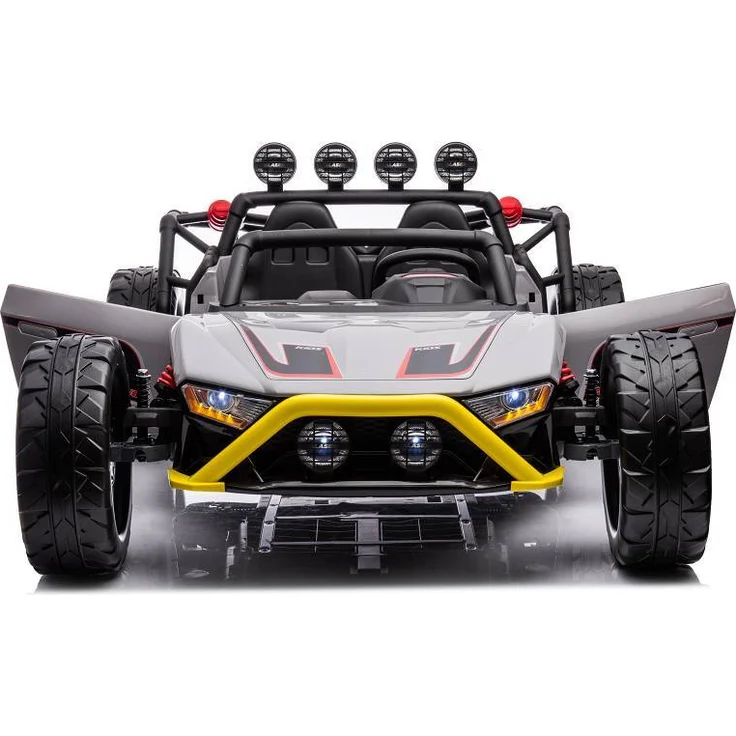 ES-TOYS Elektro Kinderauto „Buggy 168“ – 24V Akku, 2x 200W Motoren, 2,4Ghz Fernsteuerung, MP3, Ledersitz, EVA - Schwarz