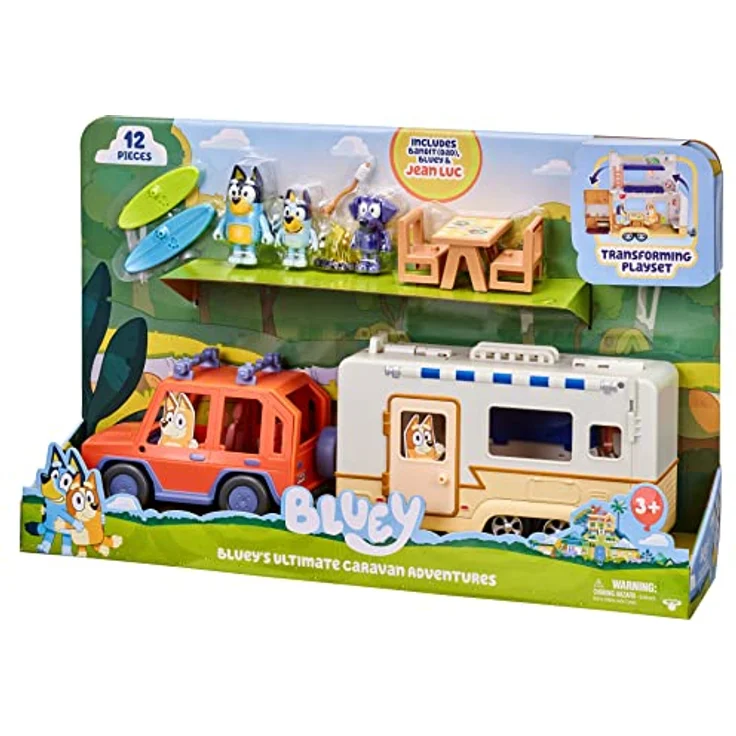 Bluey Family Cruiser & Caravan Playset, Familiens 4WD mit Campingvogn für kreatives Spielen – Bild 7