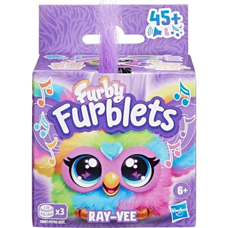 Hasbro Furby Furblet Electric Rave, Mini- elektronisches Kuscheltier mit Regenbogenfell und über 45 Sounds, für Kinder ab 6 Jahren – Bild 7