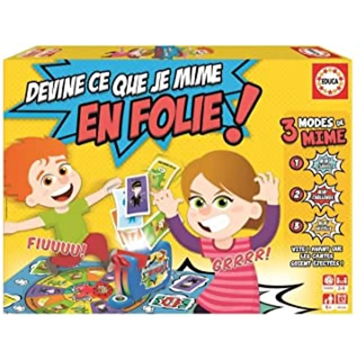 Educa Borras 16869.0, Brettspiel "Ahnt, was ich Mime in Wahnsinn", für 3-12 Spieler ab 6 Jahren, mit verschiedenen Mime-Kategorien