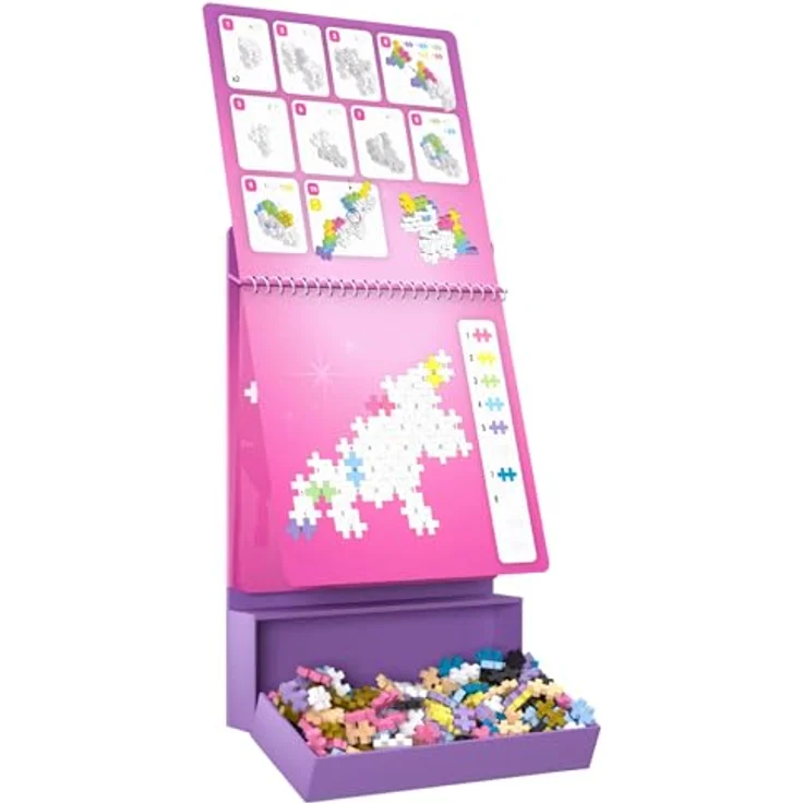PLUS-PLUS Kreativset Bausteine Puzzle by Number Märchen, 12 Aktivitäten und 125 Bausteine für 2D-Puzzle und 3D-Figuren – Bild 7
