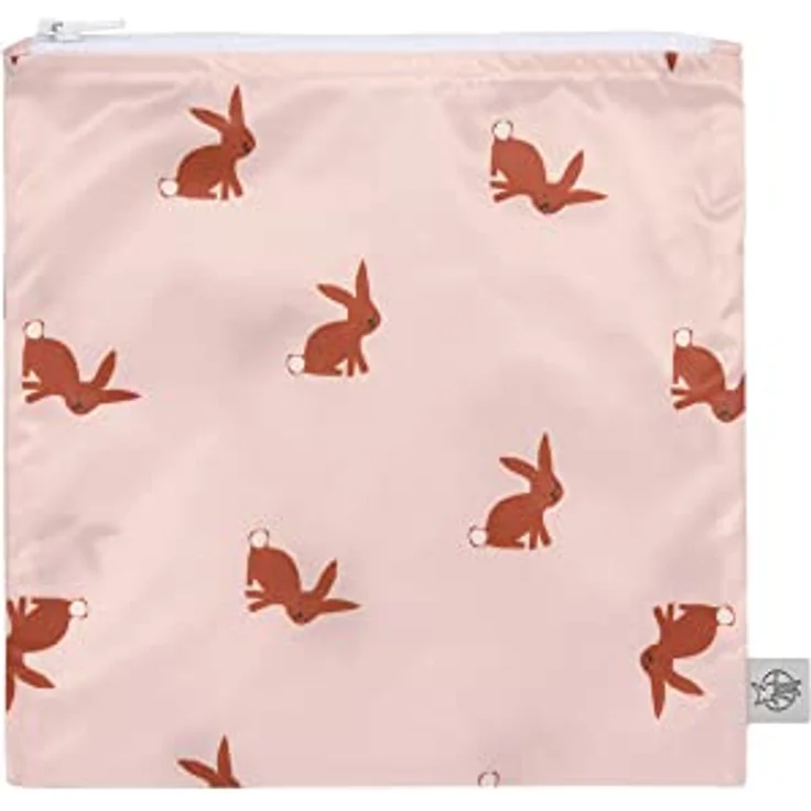 LÄSSIG Wiederverwendbarer Aufbewahrungs-Beutel Snack Tasche 2 Stück, Little Forest Rabbit, wasserabweisend, BPA-frei, 17 x 18 cm – Bild 2