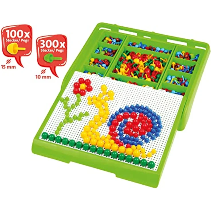 Lena 35615 Mosaiksteckspiel, Mittel, Blau,Gelb,Grün,Rot - Preisvergleich – Bild 3