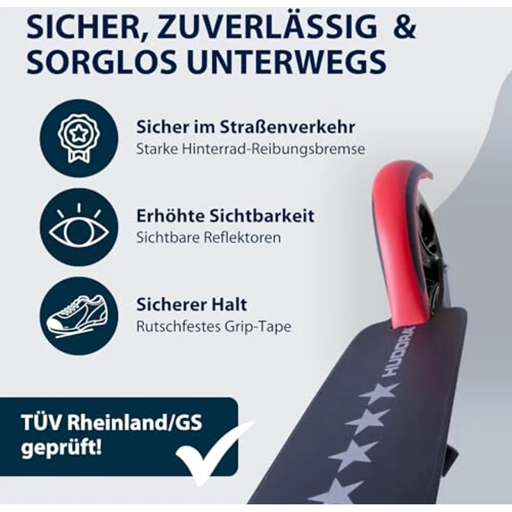 HUDORA BigWheel® 205, Stars "Exklusiv Edition", stabiler Aluminium-Scooter, höhenverstellbar und zusammenklappbar, für Kinder und Erwachsene bis 100 kg – Bild 6