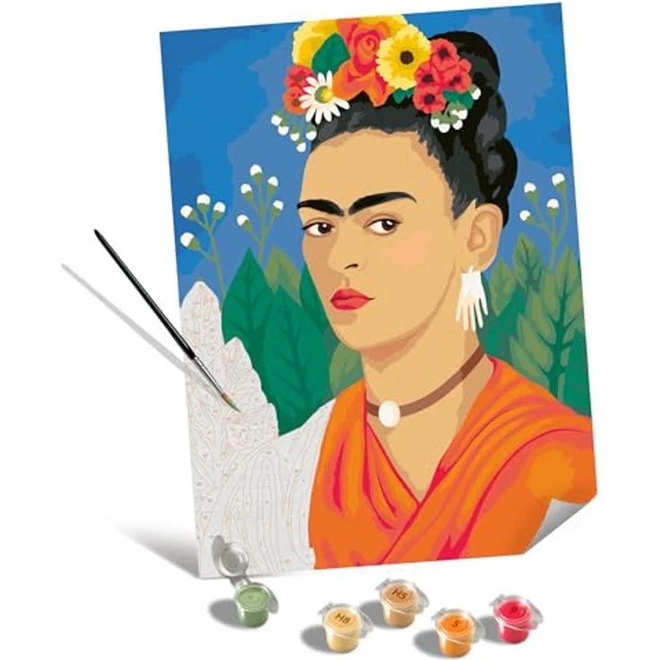 Ravensburger CreArt - Malen nach Zahlen 25525 - Frida Kahlo, Leinwand 30x40 cm, inklusive Acrylfarben und Pinseln, für Erwachsene ab 14 Jahren – Bild 1