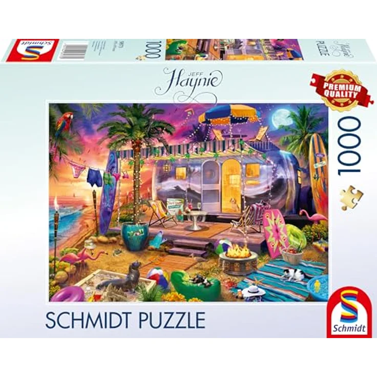Schmidt Spiele 58573 Jeff Haynie, Mit dem Wohnwagen am Meer, 1000 Teile Puzzle, Mehrfarbig – Bild 1