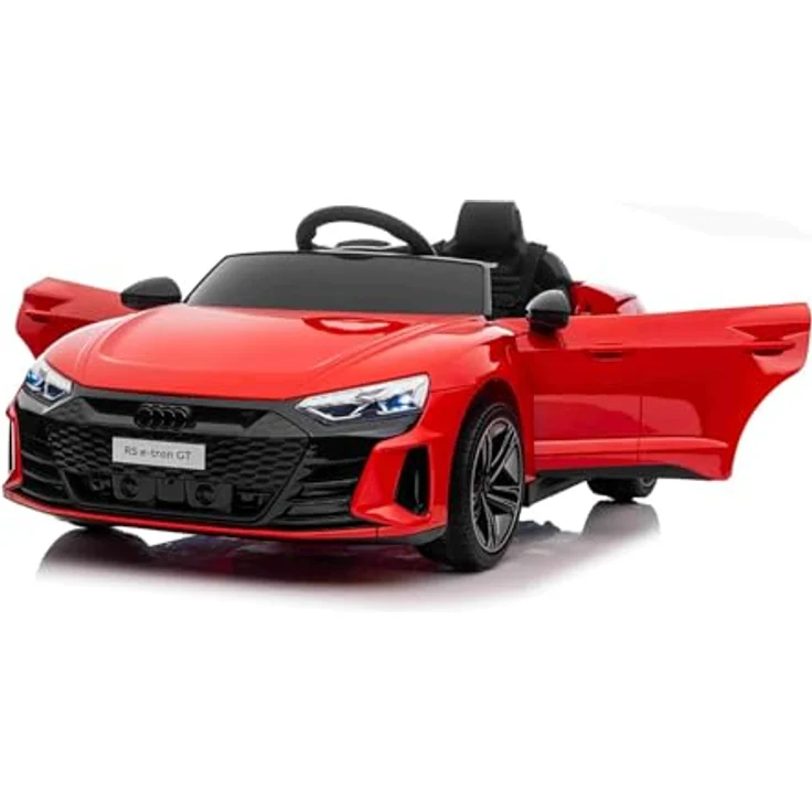 Beneo Motors Audi RS E-tron GT, Elektroauto für Kinder in Rot, 12V Lithium-Batterie, 2x25W Motor, 2,4-GHz-Fernbedienung, USB/AUX/Bluetooth, LED-Leuchten, Originale Lizenz – Bild 1