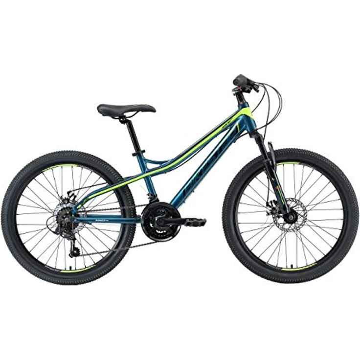 BIKESTAR Alu Mountainbike Jugendfahrrad 24 Zoll ab 9-14 Jahre Hardtail | 21 Gang Shimano Schaltung, Scheibenbremse, Federgabel | Kinder Fahrrad Petrol & Gelb | Risikofrei Testen – Bild 3