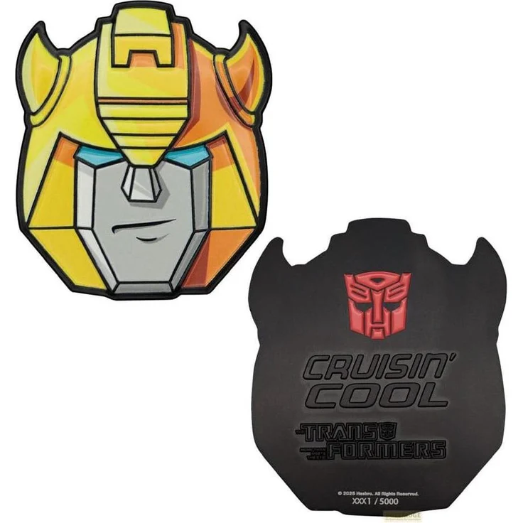 Fanattik Transformers Generation 1 Medaille Bumblebee Limited Edition, nummeriert, mit roter Emaille und Kunstkarte, 65 x 75 mm, limitiert auf 5.000 Stück