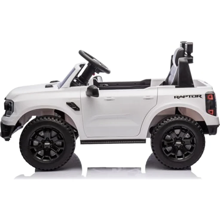 Sun Baby Ford Raptor Kinder Elektroauto, SUV Kinderfahrzeug mit 12V Akku, Fernbedienung, MP3 Sound und LED, weiß, für Kinder ab 3 Jahren – Bild 4