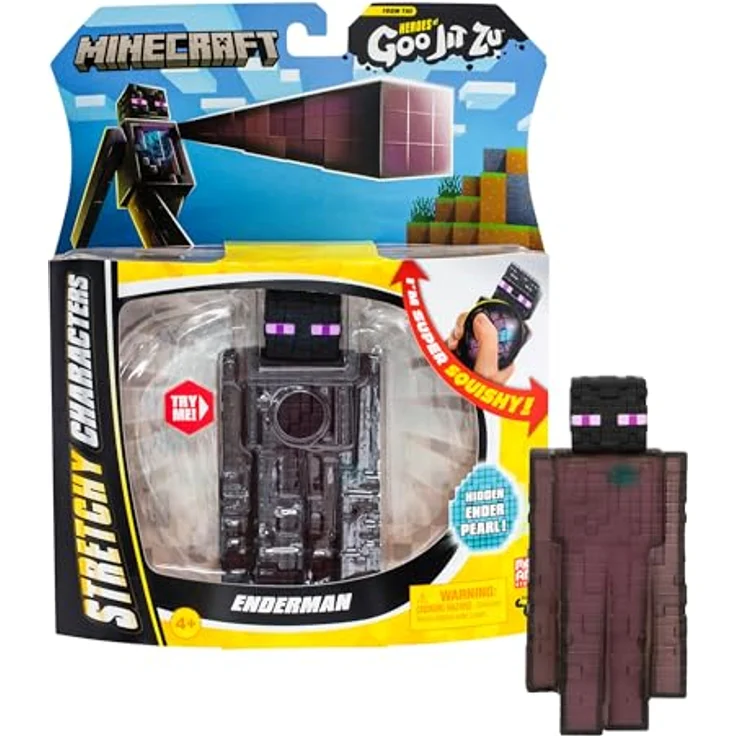 Heroes of Goo Jit Zu Enderman, Dehnbare Minecraft-Figur mit versteckter Enderperle, einzigartige elastische lila Glukosefüllung, bis auf das Dreifache dehnbar – Bild 1