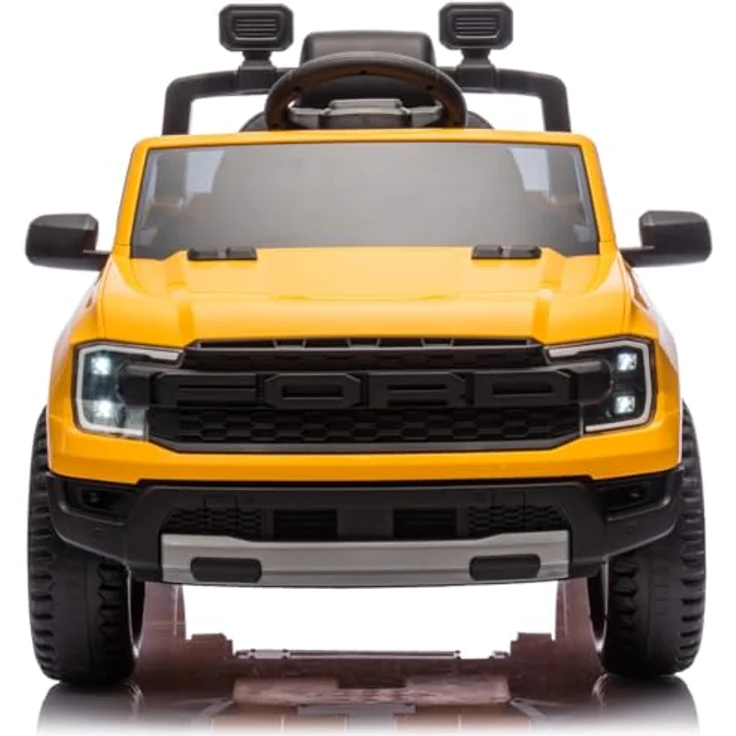 Sun Baby Ford Raptor Kinder Elektroauto, SUV Kinderfahrzeug mit 12V Akku, Fernbedienung, MP3 Sound und LED, gelb, geeignet für 3-6 Jahre – Bild 5