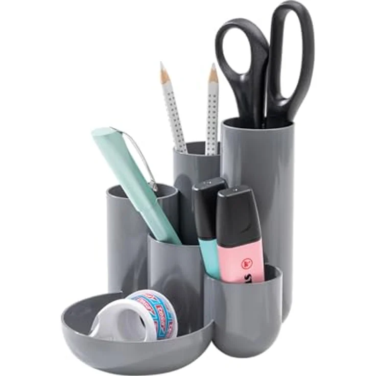 HAN Schreibtisch-Organizer CAMPUS, dunkelgrau, Polystyrol, 6 Fächer, ideal für Schreibtisch- und Künstlerbedarf, 13,1 x 15,4 x 13,7 cm – Bild 2