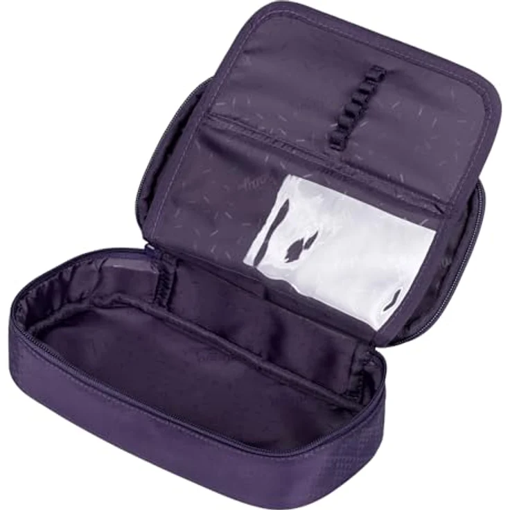 Baagl Federmäppchen für Mädchen, geräumiges Schul-Etui mit Klappfach und wiederverwertbarem Polyester (Plum) – Bild 3