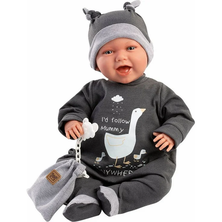Llorens Babypuppe Mimi Gänsefamilie, 42cm, Made in Europe, mit blauen Augen und weichem Körper – Bild 1