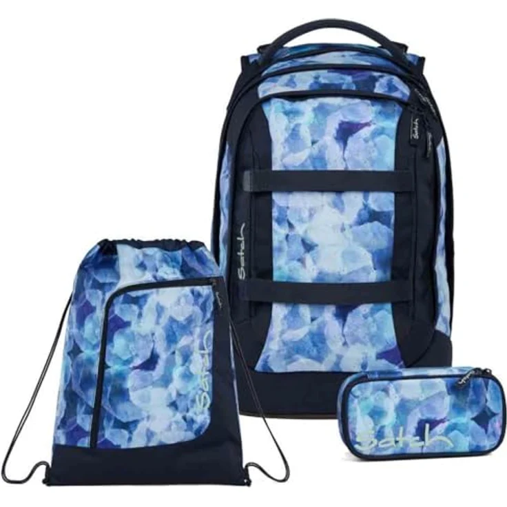 Satch Pack Schulrucksack Set 3tlg. inkl. Schlamperbox und Sportbeutel, 30 Liter Volumen, 3D Soft-Mesh Rückensystem, Blurry Sky – Bild 1