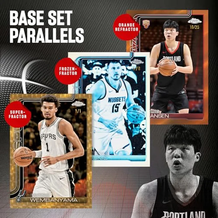 Topps 2025-26 Chrome Basketball Value Box, Sammelkarten-Set mit Refractors, Parallels und Rookies – Bild 5