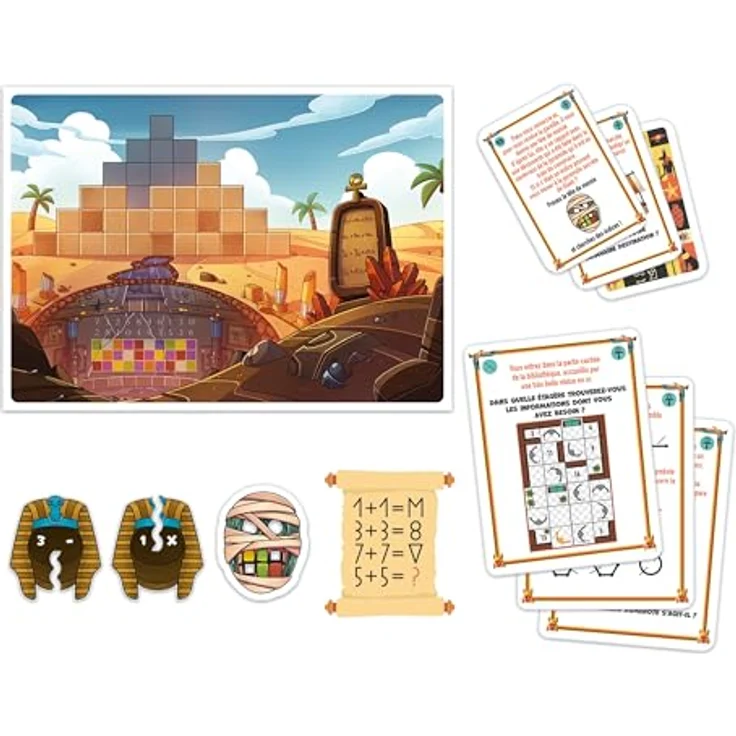 Clementoni Escape Game - Eine Reise durch die Zeit, Brettspiel mit 3 Tabletts, 60 Karten, 14 Gegenständen, für Kinder ab 8 Jahren, Mehrfarbig – Bild 4