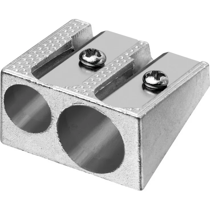 Soennecken Doppelspitzer 3417, Metall Anspitzer für Stiftdurchmesser 7,8 und 11 mm, silber