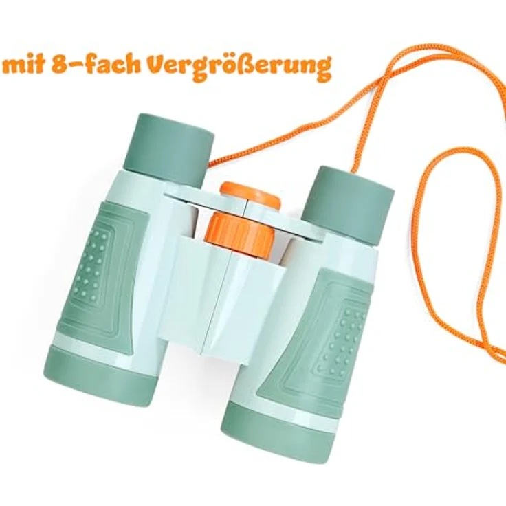 Simba Scout Kinder-Fernglas 11 cm, gummiertes Fernglas mit 8-facher Vergrößerung und 200m Sichtweite, inkl. Umhänge-Kordel, für Kinder ab 5 Jahren – Bild 3
