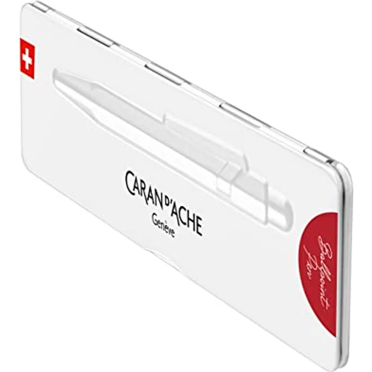 Caran d'Ache 849 Colormat-X, Kugelschreiber mit Etui, rot, farbenfrohe Regenbogenkollektion – Bild 2