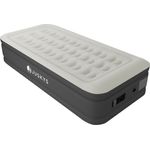 Juskys Luftmatratze Sapri, Einzel-Luftbett, selbstaufblasend, wasserdicht, inkl. Pumpe, Tasche, Grau, Anthrazit
