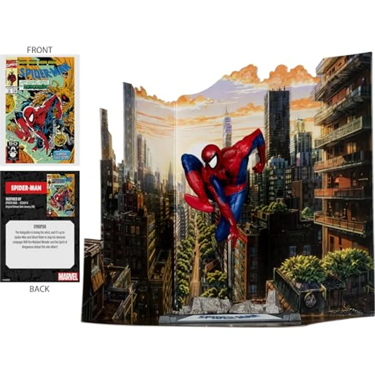 McFarlane Toys Marvel Spider-Man Figur 1:10 mit Szene, inspiriert von Spider-Man Ausgabe #6, inklusive Sammelkarte – Bild 3