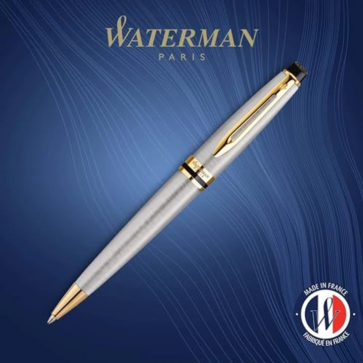 Waterman Expert, Schreibstift mit Edelstahlfeder und gold-plattierten Zierteilen, schwarz – Bild 2