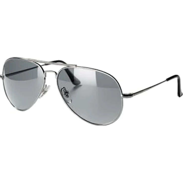 Maskworld Top Gun Accessoire-Set, olivgrüne Schirmmütze mit Logo, silberne Sonnenbrille im Fliegerlook, Metallkette mit Erkennungsmarken – Bild 4