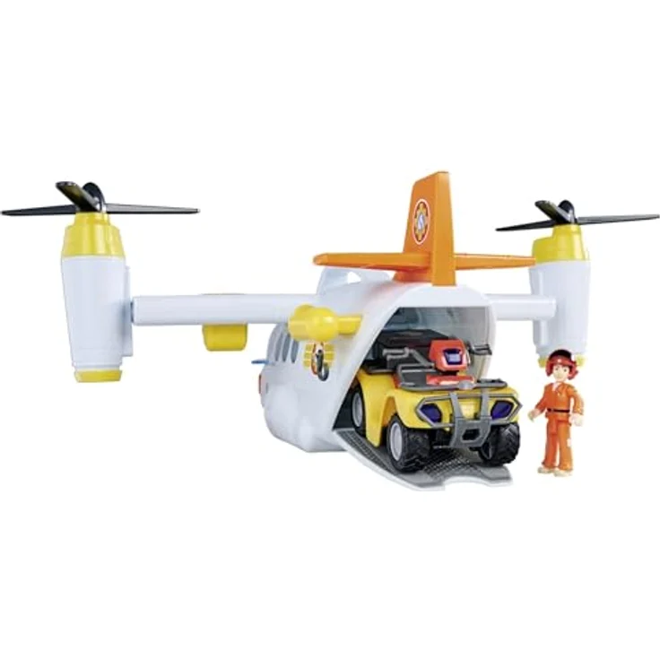 SIMBA Feuerwehrmann Sam Fire Swift Rettungsflugzeug, 42 cm mit Licht- und Soundeffekten, inkl. Seilwinde und Figuren – Bild 4