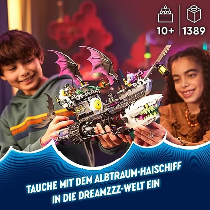 LEGO 71469 DREAMZzz Albtraum-Haischiff, Baue 2 Arten des Piraten-Boot-Spielzeuges, Modellbausatz mit 4 Minifiguren, Spielzeug für Kinder, Mädchen, Jungen, basierend auf der TV-Show – Bild 2