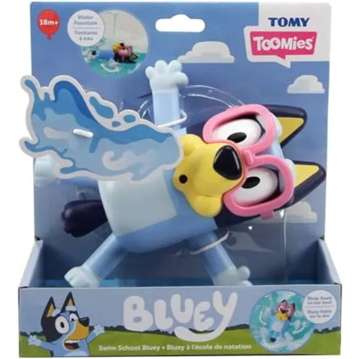 Toomies Schwimmschule Bluey, Badewannenspielzeug für Kinder mit interaktivem Lernspiel